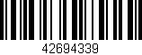 Código de barras (EAN, GTIN, SKU, ISBN): '42694339'