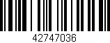 Código de barras (EAN, GTIN, SKU, ISBN): '42747036'