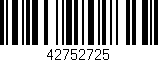 Código de barras (EAN, GTIN, SKU, ISBN): '42752725'