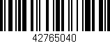 Código de barras (EAN, GTIN, SKU, ISBN): '42765040'