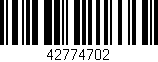 Código de barras (EAN, GTIN, SKU, ISBN): '42774702'
