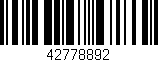 Código de barras (EAN, GTIN, SKU, ISBN): '42778892'