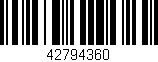 Código de barras (EAN, GTIN, SKU, ISBN): '42794360'