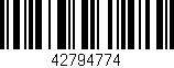 Código de barras (EAN, GTIN, SKU, ISBN): '42794774'