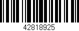 Código de barras (EAN, GTIN, SKU, ISBN): '42818925'