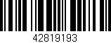 Código de barras (EAN, GTIN, SKU, ISBN): '42819193'