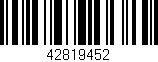 Código de barras (EAN, GTIN, SKU, ISBN): '42819452'