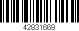 Código de barras (EAN, GTIN, SKU, ISBN): '42831669'