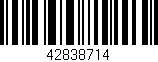 Código de barras (EAN, GTIN, SKU, ISBN): '42838714'