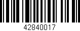 Código de barras (EAN, GTIN, SKU, ISBN): '42840017'