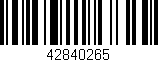 Código de barras (EAN, GTIN, SKU, ISBN): '42840265'