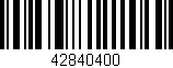 Código de barras (EAN, GTIN, SKU, ISBN): '42840400'