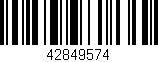 Código de barras (EAN, GTIN, SKU, ISBN): '42849574'