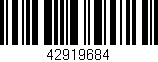 Código de barras (EAN, GTIN, SKU, ISBN): '42919684'