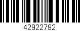 Código de barras (EAN, GTIN, SKU, ISBN): '42922792'