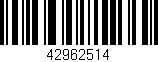 Código de barras (EAN, GTIN, SKU, ISBN): '42962514'