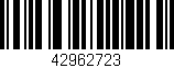Código de barras (EAN, GTIN, SKU, ISBN): '42962723'