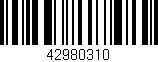 Código de barras (EAN, GTIN, SKU, ISBN): '42980310'