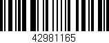 Código de barras (EAN, GTIN, SKU, ISBN): '42981165'