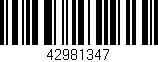 Código de barras (EAN, GTIN, SKU, ISBN): '42981347'