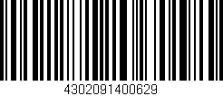 Código de barras (EAN, GTIN, SKU, ISBN): '4302091400629'