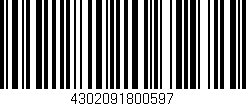 Código de barras (EAN, GTIN, SKU, ISBN): '4302091800597'