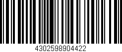 Código de barras (EAN, GTIN, SKU, ISBN): '4302598904422'