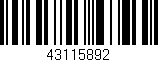 Código de barras (EAN, GTIN, SKU, ISBN): '43115892'