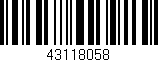 Código de barras (EAN, GTIN, SKU, ISBN): '43118058'