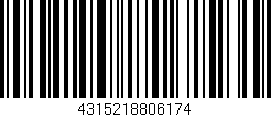 Código de barras (EAN, GTIN, SKU, ISBN): '4315218806174'