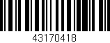 Código de barras (EAN, GTIN, SKU, ISBN): '43170418'