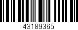 Código de barras (EAN, GTIN, SKU, ISBN): '43189365'