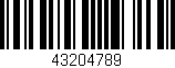 Código de barras (EAN, GTIN, SKU, ISBN): '43204789'