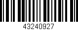 Código de barras (EAN, GTIN, SKU, ISBN): '43240927'