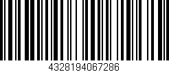 Código de barras (EAN, GTIN, SKU, ISBN): '4328194067286'