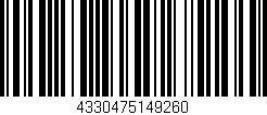 Código de barras (EAN, GTIN, SKU, ISBN): '4330475149260'