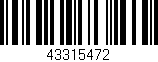 Código de barras (EAN, GTIN, SKU, ISBN): '43315472'
