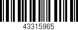 Código de barras (EAN, GTIN, SKU, ISBN): '43315965'