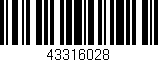 Código de barras (EAN, GTIN, SKU, ISBN): '43316028'