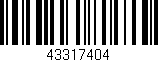 Código de barras (EAN, GTIN, SKU, ISBN): '43317404'