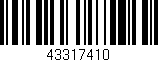 Código de barras (EAN, GTIN, SKU, ISBN): '43317410'