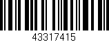 Código de barras (EAN, GTIN, SKU, ISBN): '43317415'