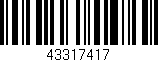Código de barras (EAN, GTIN, SKU, ISBN): '43317417'