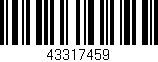 Código de barras (EAN, GTIN, SKU, ISBN): '43317459'