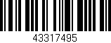 Código de barras (EAN, GTIN, SKU, ISBN): '43317495'