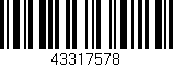 Código de barras (EAN, GTIN, SKU, ISBN): '43317578'