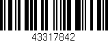 Código de barras (EAN, GTIN, SKU, ISBN): '43317842'