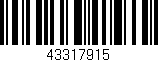 Código de barras (EAN, GTIN, SKU, ISBN): '43317915'