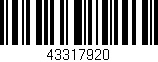 Código de barras (EAN, GTIN, SKU, ISBN): '43317920'