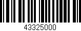 Código de barras (EAN, GTIN, SKU, ISBN): '43325000'